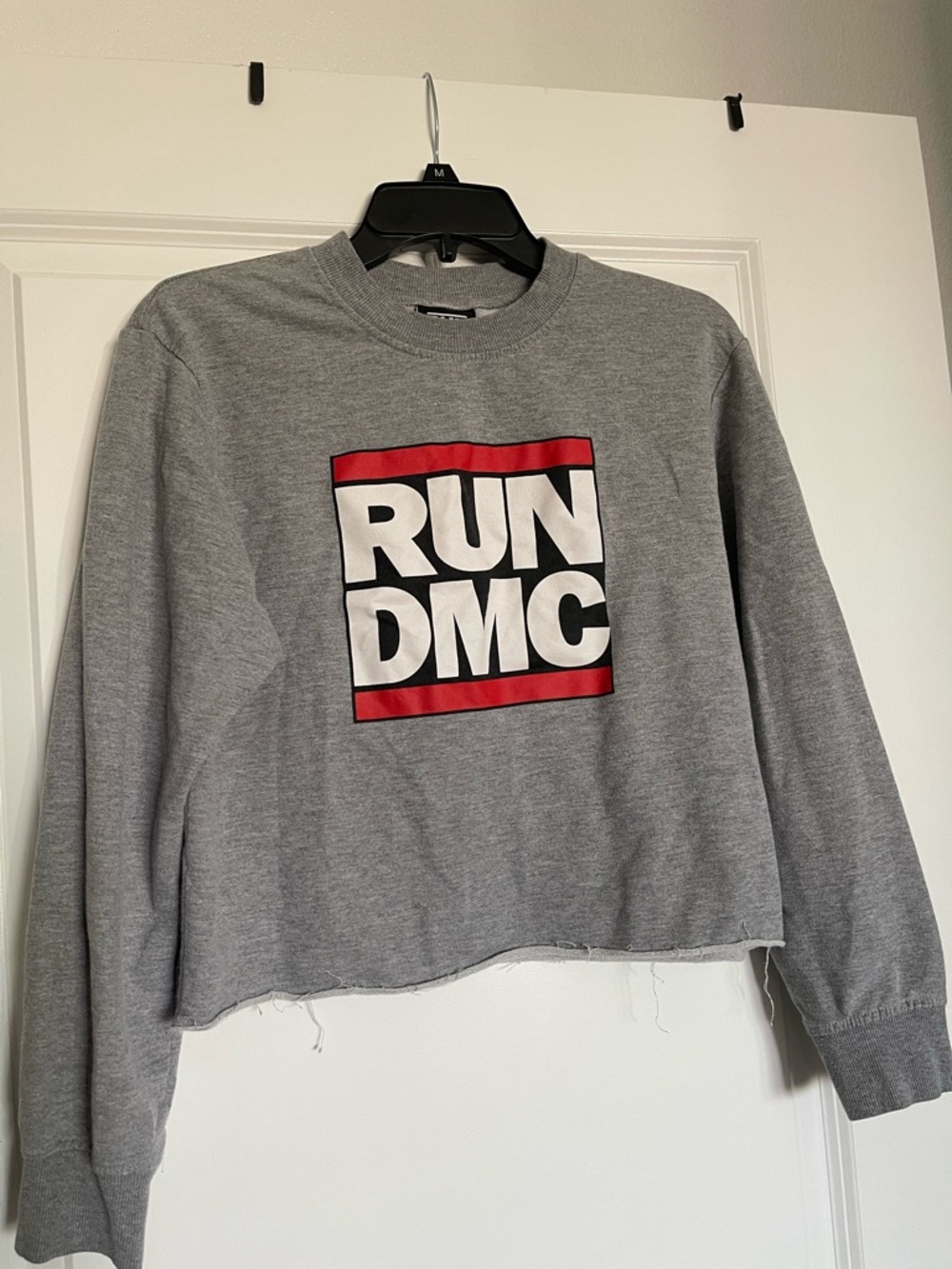 RUN DMC Grey Crop Sweatshirt - Icon Logo